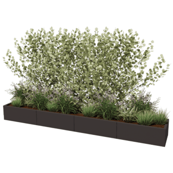 Jardinière en acier thermolaqué Texas xxl 320 x 50 cm