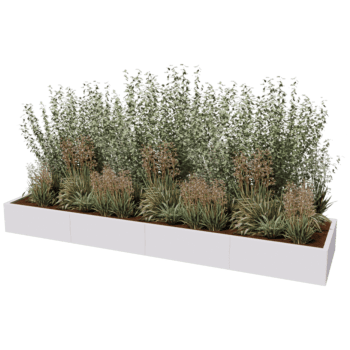 Jardinière en acier thermolaqué Texas xxl 320 x 80 cm
