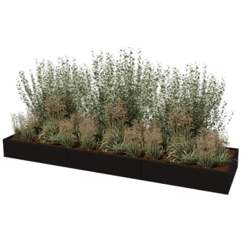 Jardinière en acier thermolaqué Texas xxl 360 x 100 cm