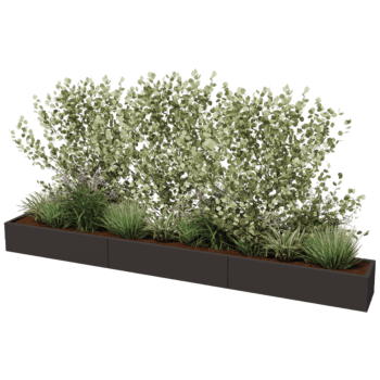 Jardinière en acier thermolaqué Texas xxl 360 x 40 cm