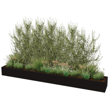 Jardinière en acier thermolaqué Texas xxl 360 x 50 cm