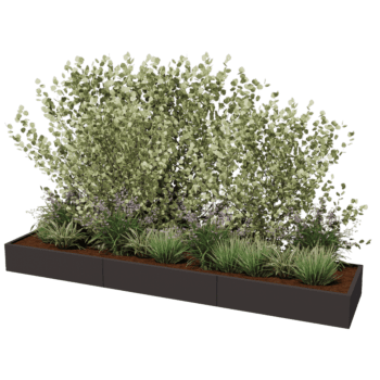 Jardinière en acier thermolaqué Texas xxl 360 x 80 cm