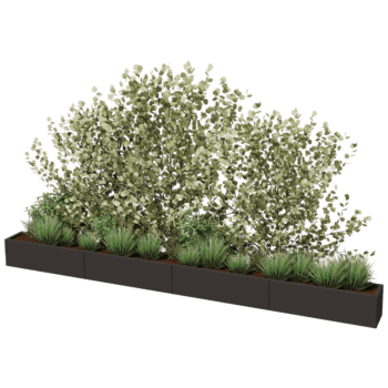 Bac à plantes en acier thermolaqué Texas xxl 400 x 30 cm