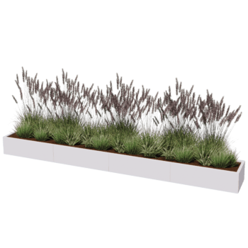 Jardinière en acier thermolaqué Texas xxl 400 x 50 cm