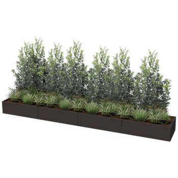 Jardinière en acier thermolaqué Texas xxl 400 x 60 cm