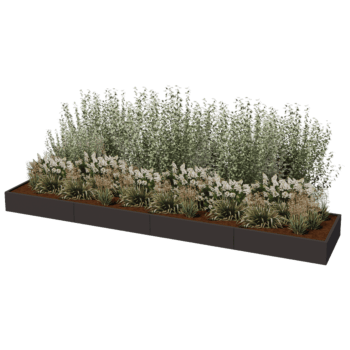 Jardinière en acier thermolaqué Texas xxl 480 x 100 cm