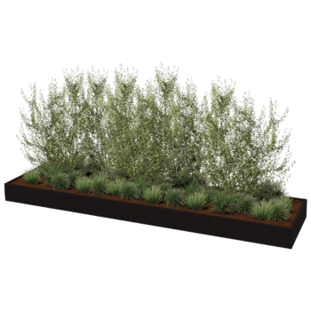 Jardinière en acier thermolaqué Texas xxl 480 x 120 cm