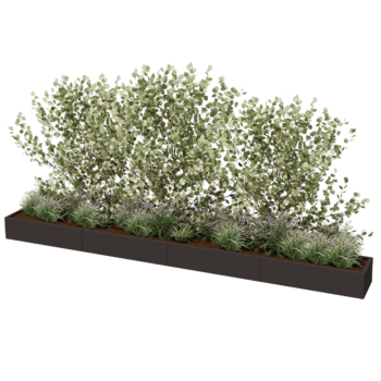 Jardinière en acier thermolaqué Texas xxl 480 x 50 cm