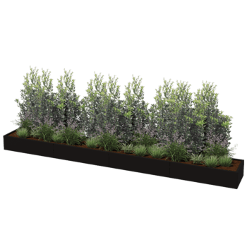 Jardinière en acier thermolaqué Texas xxl 480 x 60 cm
