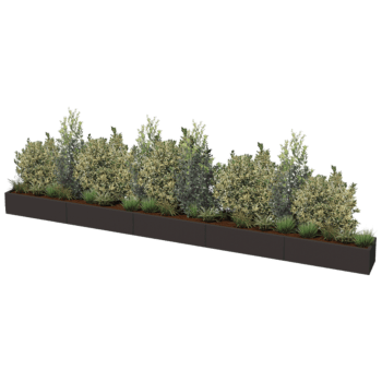 Jardinière en acier thermolaqué Texas xxl 500 x 40 cm