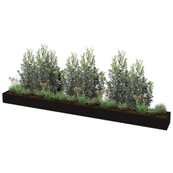 Bac à plantes en acier thermolaqué Texas xxl 500 x 50 cm