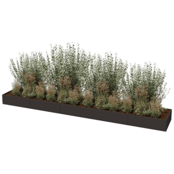 Jardinière en acier thermolaqué Texas xxl 500 x 80 cm