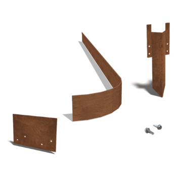 Bordure FLEX en acier corten à bord aplati 13 cm kit complet pour 24 mètres