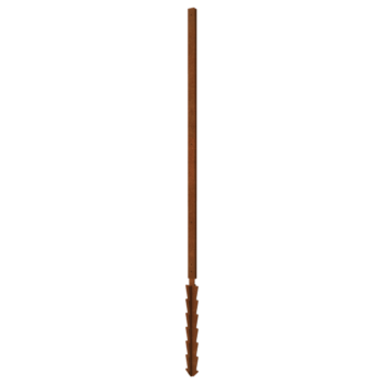 Poteau droit en acier corten avec piquet de terre 190 x 6 x 3 cm