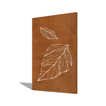 Panneau en acier corten feuilles tombantes 1 120 x 6 x 190 cm