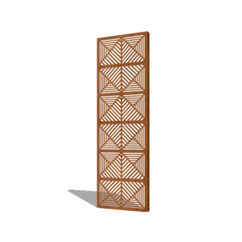 Panneau en acier corten lignes composition 1 60 x 6 x 190 cm