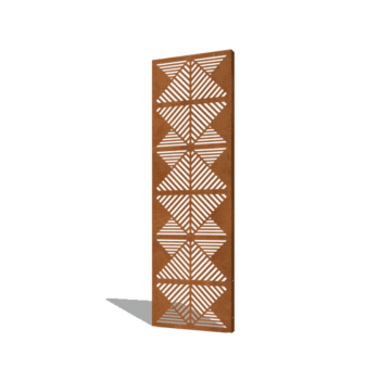 Panneau en acier corten lignes composition 2 60 x 6 x 190 cm