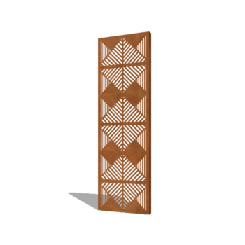 Panneau en acier corten lignes composition 3 60 x 6 x 190 cm