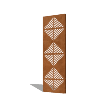 Panneau en acier corten lignes composition 4 60 x 6 x 190 cm
