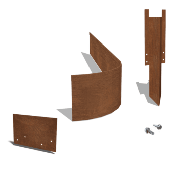Bordure FLEX en acier corten à bord aplati 23 cm kit complet pour 15 mètres
