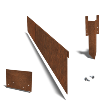 Bordure en acier corten aplatie de 13 cm set complet par 15 mètres