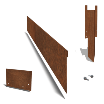 Bordure en acier corten à bord aplati 23 cm kit complet pour 24 mètres