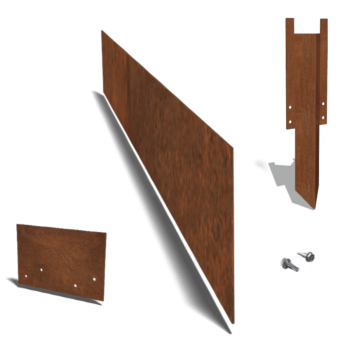 Bordure en acier corten lisse 25 cm kit complet pour 15 mètres