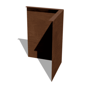 Bordure en acier corten à bord replié 45 cm angle extérieur