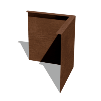 Bordure en acier corten à bord replié 34 cm angle extérieur