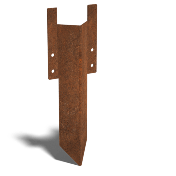 Piquet de terre en acier corten bas 12 - 15 cm