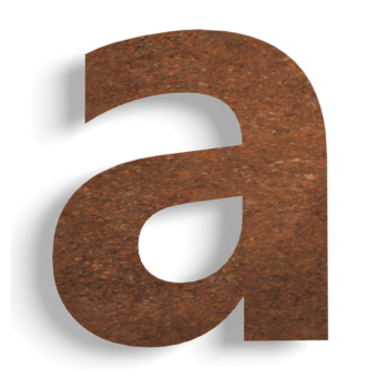 Acier corten numéro de maison a - 10 cm