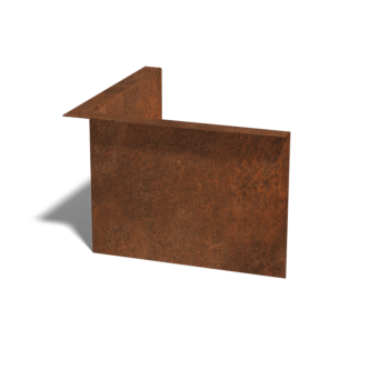 Bordure en acier corten à bord replié 12 cm angle intérieur