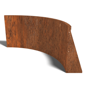 Paroi de soutènement en acier corten courbe intérieure 100 x 100 cm (hauteur 60 cm)