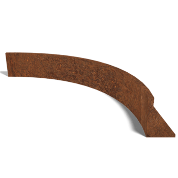 Mur de soutènement en acier Corten courbe intérieure 150 x 150 cm (hauteur 30 cm)