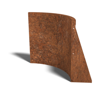 Mur de soutènement en acier corten courbe intérieure 50 x 50 cm (hauteur 60 cm)