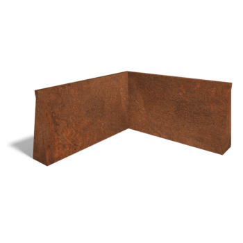 Mur de soutènement d'angle intérieur en acier Corten 100 x 100 cm (hauteur 60 cm)