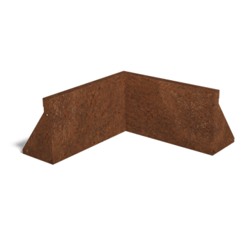 Paroi de soutènement en acier corten angle intérieur 50 x 50 cm (hauteur 30 cm)