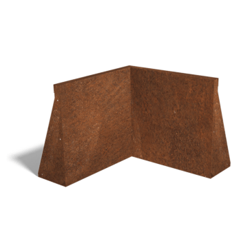 Paroi de soutènement en acier corten angle intérieur 50 x 50 cm (hauteur 50 cm)