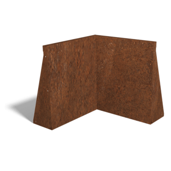 Paroi de soutènement en acier corten angle intérieur 50 x 50 cm (hauteur 60 cm)