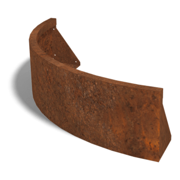 Paroi de soutènement en acier corten courbe extérieure 100 x 100 cm (hauteur 30 cm)