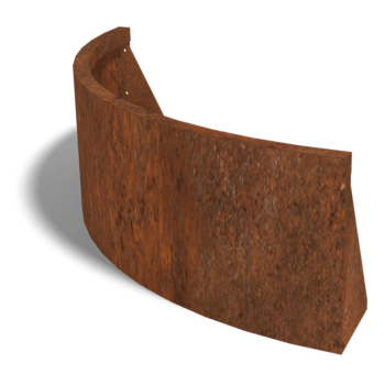 Paroi de soutènement en acier corten courbe extérieure 100 x 100 cm (hauteur 40 cm)