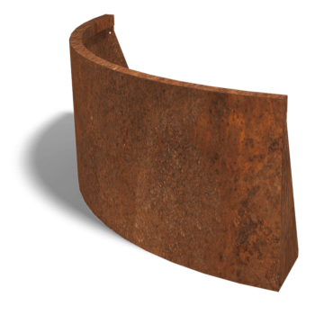 Mur de soutènement en acier corten angle extérieur 100 x 100 cm (hauteur 50 cm)
