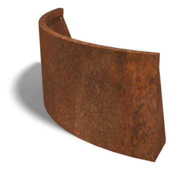 Paroi de soutènement en acier corten courbe extérieure 100 x 100 cm (hauteur 50 cm)