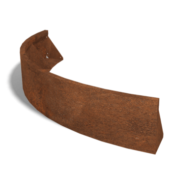 Paroi de soutènement en acier corten courbe extérieure 150 x 150 cm (hauteur 30 cm)