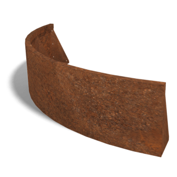 Paroi de soutènement en acier corten courbe extérieure 150 x 150 cm (hauteur 40 cm)