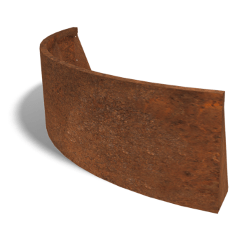 Mur de soutènement en acier corten angle extérieur 150 x 150 cm (hauteur 50 cm)