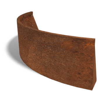 Paroi de soutènement en acier corten courbe extérieure 150 x 150 cm (hauteur 50 cm)