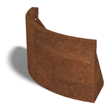 Paroi de soutènement en acier corten courbe extérieure 50 x 50 cm (hauteur 30 cm)