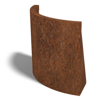 Mur de soutènement en acier corten courbe extérieure 50 x 50 cm (hauteur 50 cm)