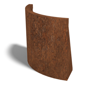 Paroi de soutènement en acier corten courbe extérieure 50 x 50 cm (hauteur 50 cm)